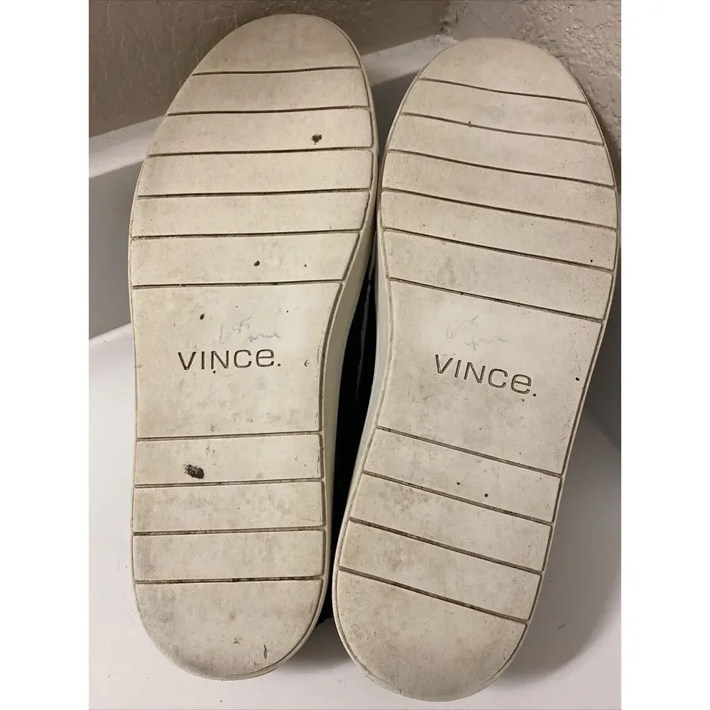 VINCE Slip On Black Leather‎ Mens Shoes Size 9M UK 40 Casual Dress